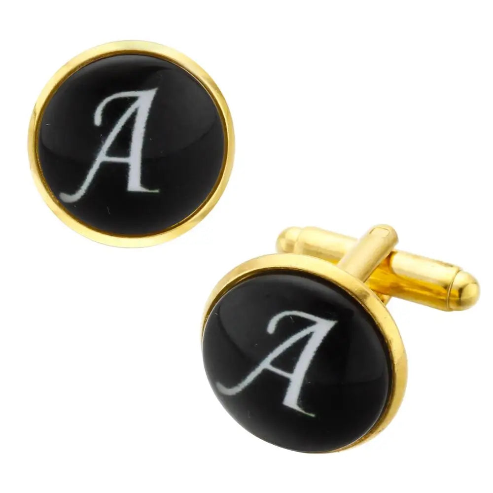 Quality Gems Craft Manschettenknöpfe Blumenmuster Golden Horse Muster Stoff Französische Ovale Hemd gemelos cuff links