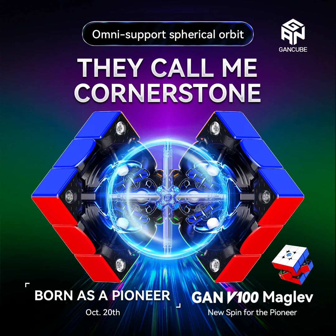 [JudyCube] GAN V100 Maglev UV 3X3 Magnetic Magic Cube Fidget Toys GAN V100 leap Year of the Horse Limited Edition Cubo Magico