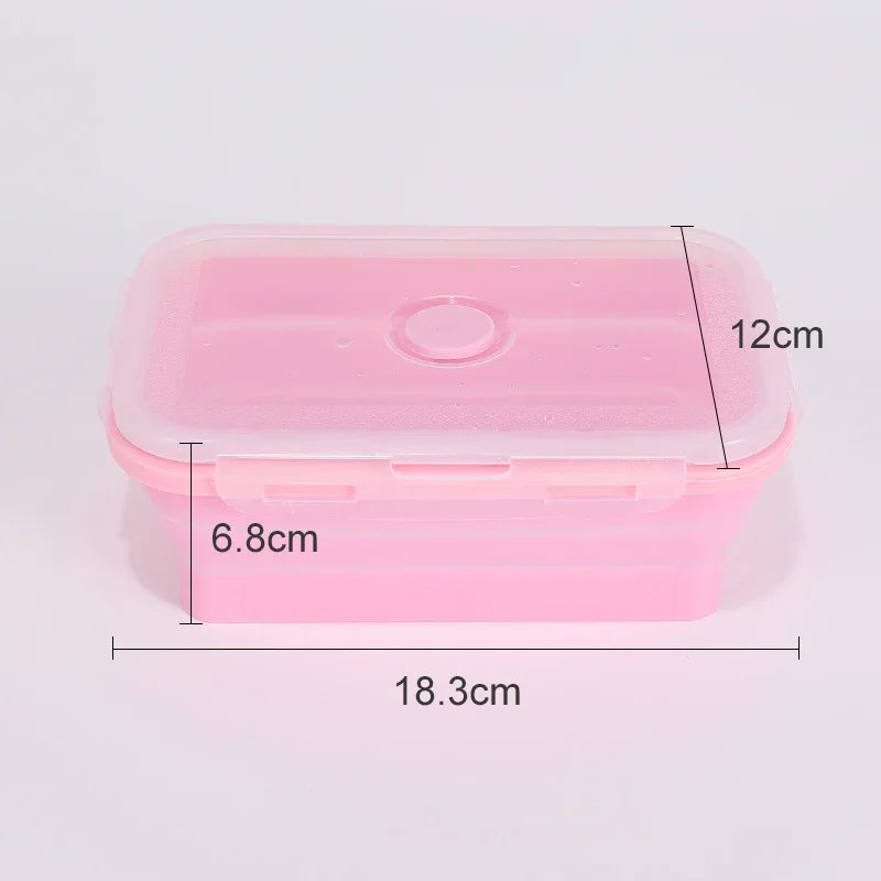 Boîtes de Conservation Alimentaire Pliables Boîte à Repas en Silicone avec Couvercle Bols Alimentaires Boîte à Repas Empilable pour Cuisine et Congélateur