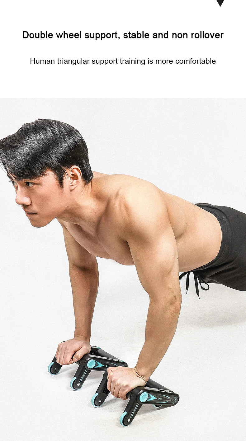 Roulette abdominale pliable pour hommes, rouleau abdominal pour femmes, support de pompes pour la maison, support de pompes