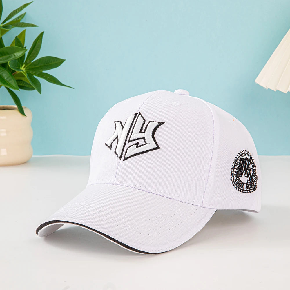 1 Baseballkappe Unisex mit gesticktem New York Logo und Sternen – Leichte Kappe, dehnbar mit verstellbarer Schnalle für Outdoor-Aktivitäten