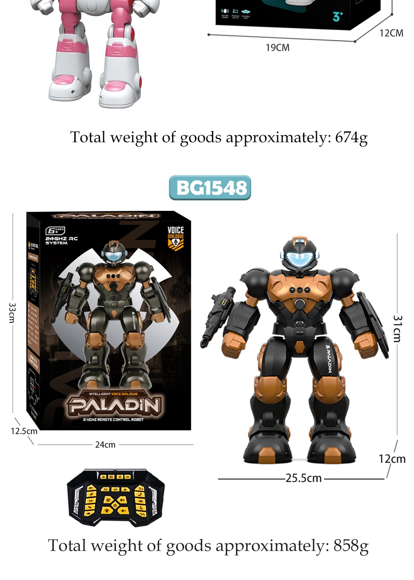 2.4G Remote Controlled Robot, Intelligent Programming Gesture Sensing, Dancing Singing Puzzle Toys Excluding regular batteries