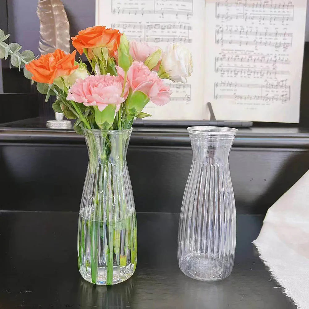1 vase en cristal d'imitation, vase en plastique transparent créatif anti-chute, pot de fleurs transparent durable, vases de décoration modernes pour la maison