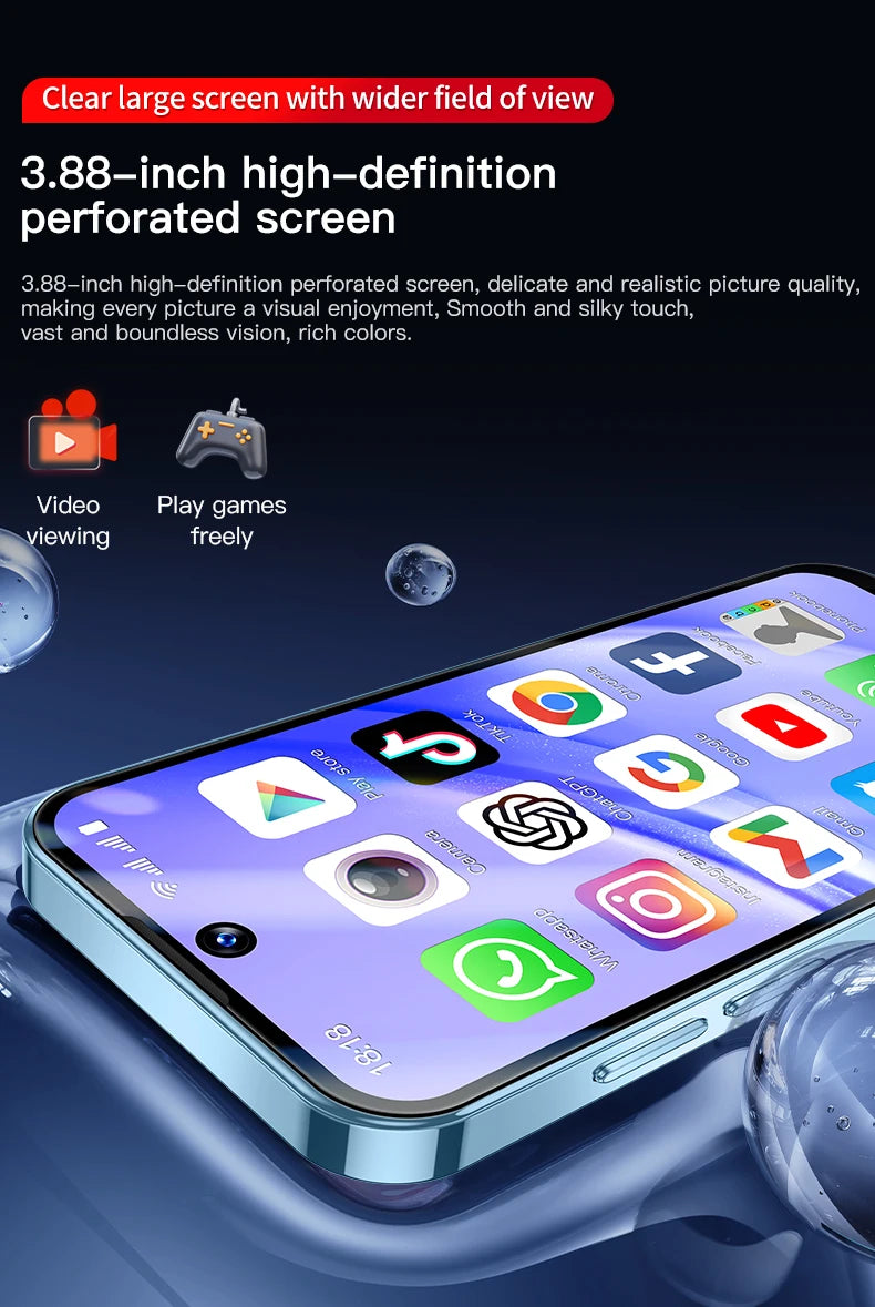 SERVO 19PRO Android Mini Smartphone 4G Cellular 6GB+128GB 3.88" HD Display Face Unlock 2 SIM Small Mobile Phones GPS Play Store