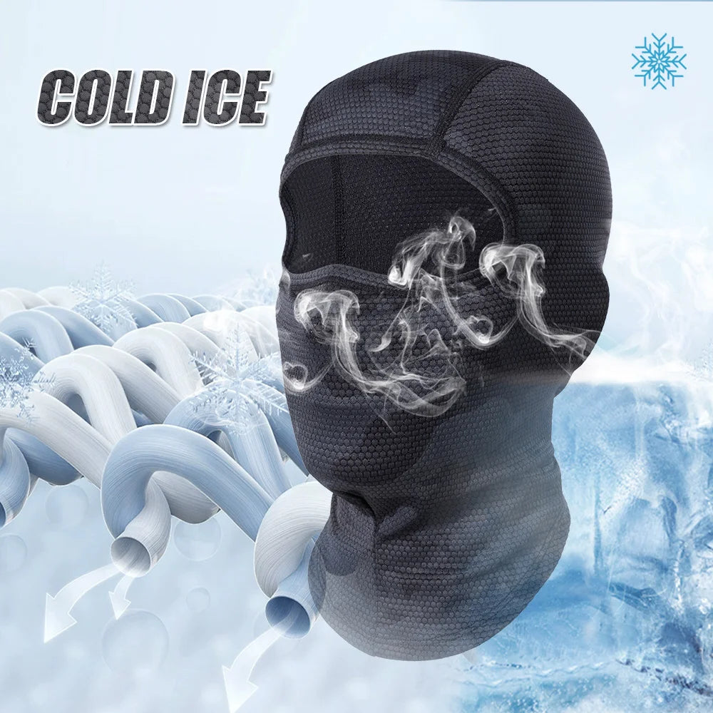 Masque intégral de refroidissement moto, cagoule respirante d'été pour motard, cache-cou pour motocross, casque de cyclisme, couvre-chef