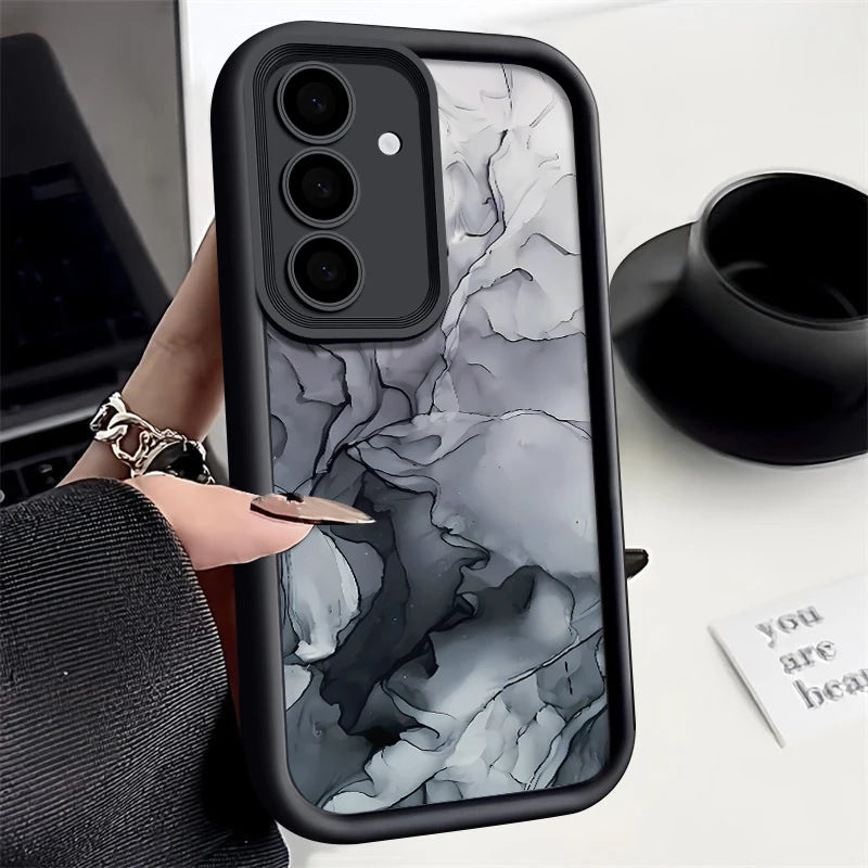 Marmor Hülle für Samsung Galaxy S25 Edge S26 S24 S23 S22 Ultra Plus S25 S24 FE A57 A37 A55 A54 A56 A17 A36 A16 5G Silikonhülle