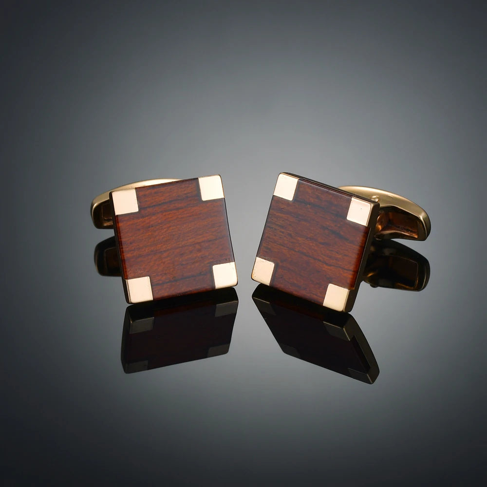 Quality Gems Craft Manschettenknöpfe Blumenmuster Golden Horse Muster Stoff Französische Ovale Hemd gemelos cuff links