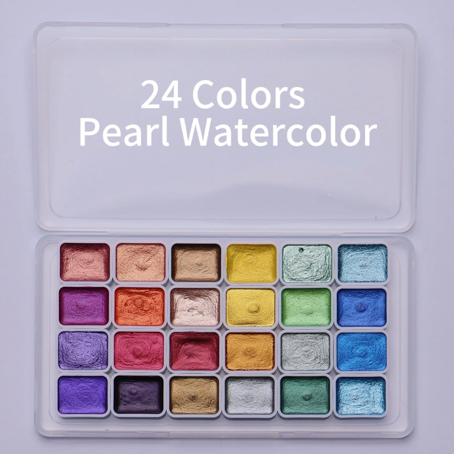 20/24/60/72 Colors Pearl Watercolor Pigment,Metallic,Shimmer,Glitter Solid Paint Mini Travel Portable Kit for Painting,Writing