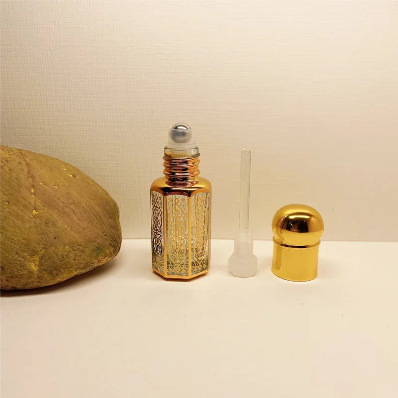 3/6/12ml Luxus nachfüllbare Ätherische Öle Flaschen Leere Parfümflasche Tragbare Tropfflasche Vintage Bronzefarbener Flüssigkeitsbehälter