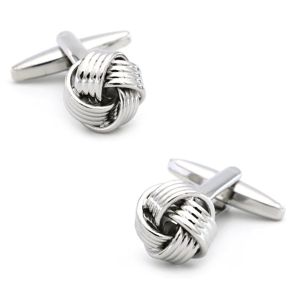 iGame Boutons de manchette nœud de mode en laiton de qualité design boule tressée pour mariage homme