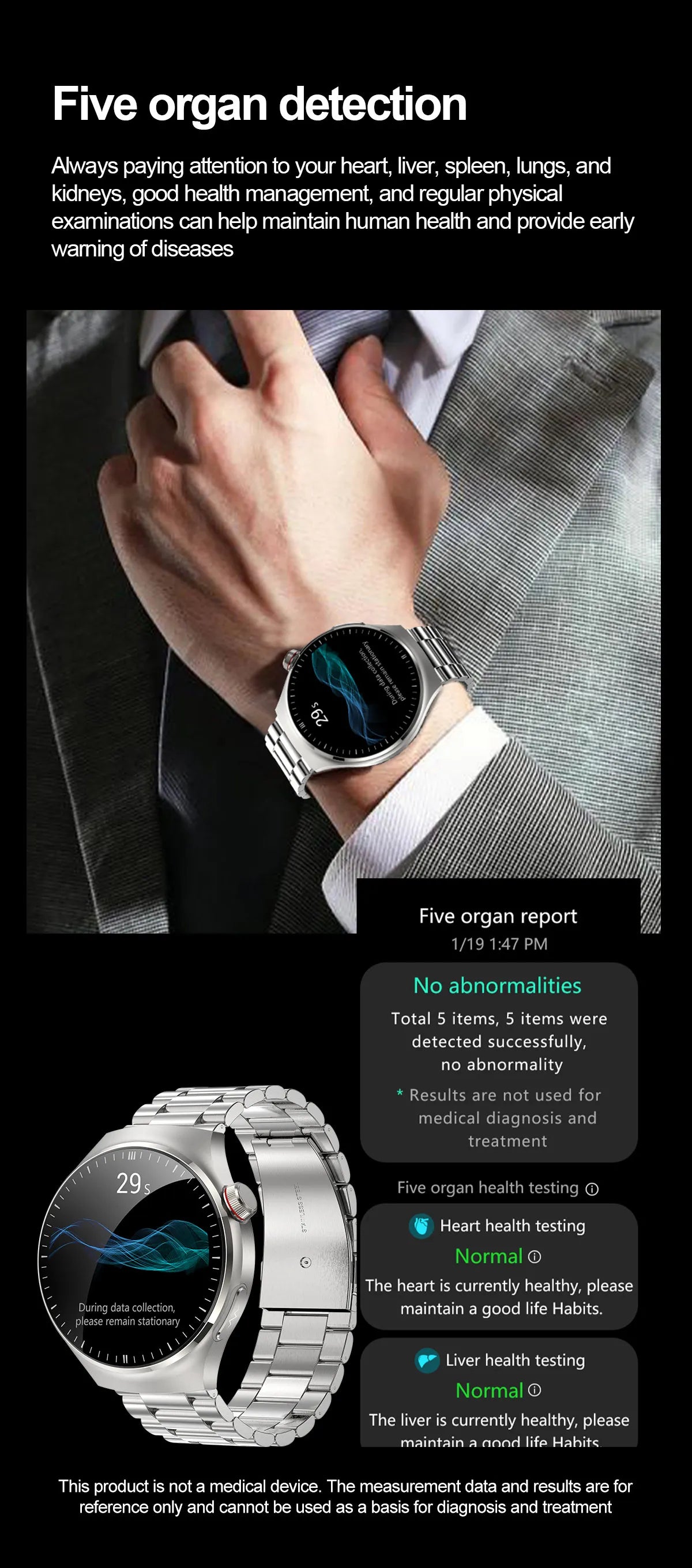 Montre Intelligente de Soins Infirmiers 2025 Montre connectée Santé, oxygène sanguin, lipides sanguins, acide urique, ECG+PPG, température corporelle, appel Bluetooth