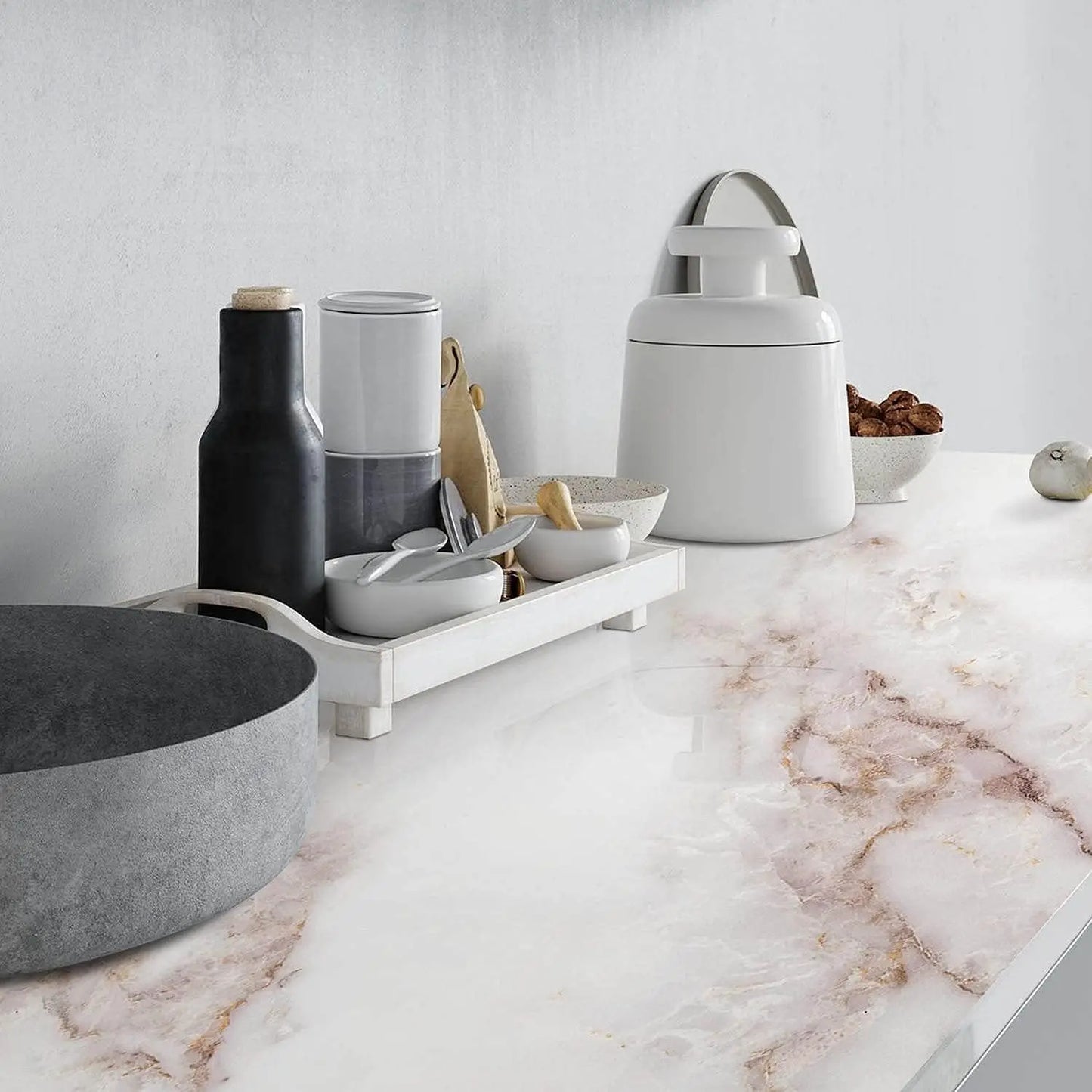 Thick Matte Marble Self-Adhesive Granite Wallpaper Vinyl Film Roll Wall Stickers Waterproof For Kitchen Decorative Home Decor