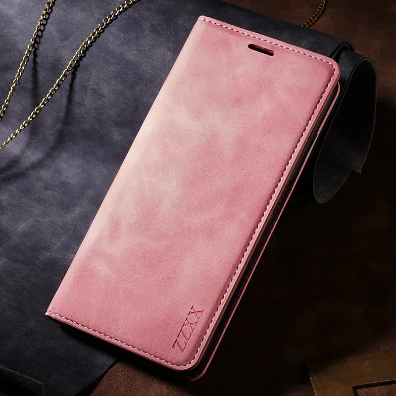 Wallet Skin Friendly Flip Leder Hülle für Samsung Galaxy S26 Ultra S25 Edge S24 Plus S23 FE A15 A16 A17 A26 A35 A36 A54 A55 A56