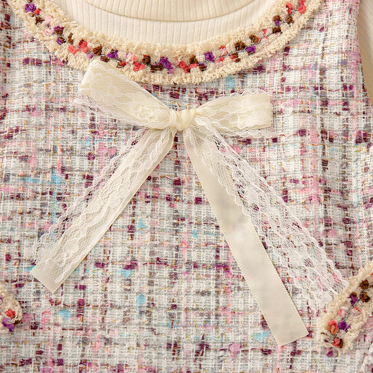 Frühling Und Herbst Neu Schleife Langarm Baby Mädchen Kleid, Prinzessin Stil Kinderkleidung Für Babys Im Alter Von 9 Monaten Bis 3 Jahren