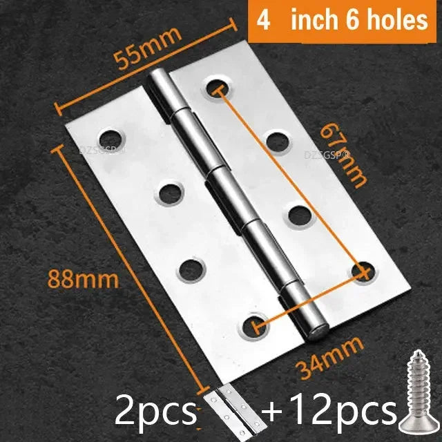 Zubehör 304 Edelstahl Flache Tür Dickes Hochwertiges Scharnier 1/1.5/2/2.5/3/4 Zoll 2 Stück Türbandscharniere Möbelbeschläge