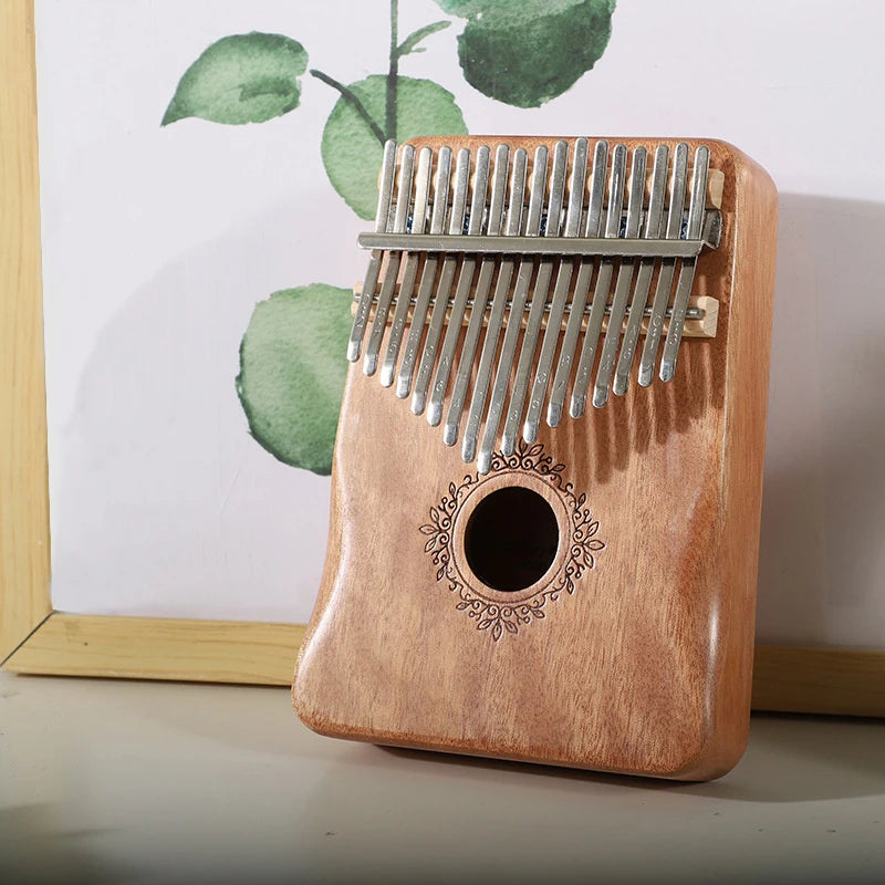 Kalimba Musikinstrument Daumenklavier 17 Tasten Mahagoni Holz Fingerklavier Kombinationsgeschenke für Kinder Tragbares Mbira Fingerklavier