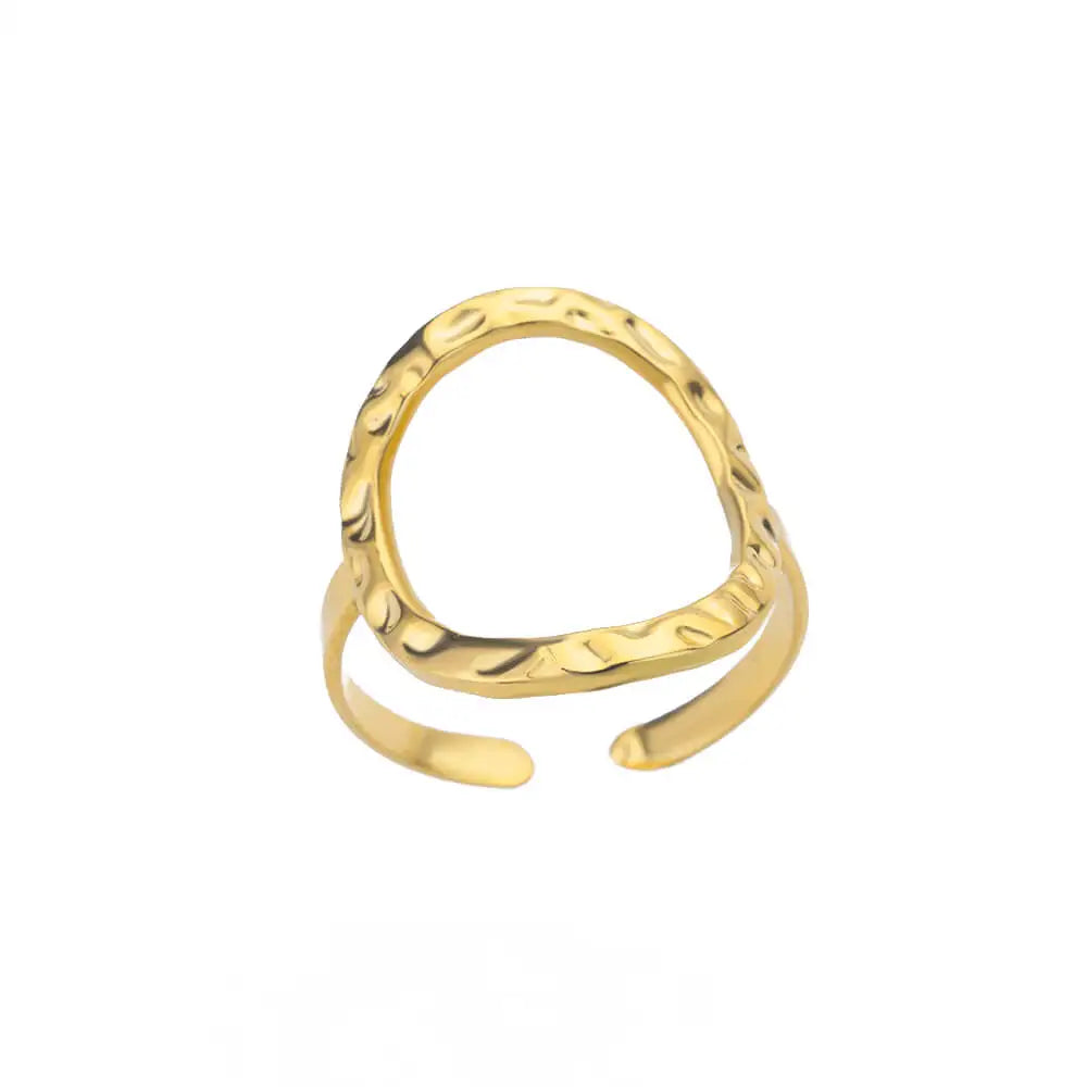 Edelstahlringe für Damen 2024 Trend Offener Goldfarbener Doppelperlenring Hochzeit Ästhetischer Schmuck Paar Geschenk anillos