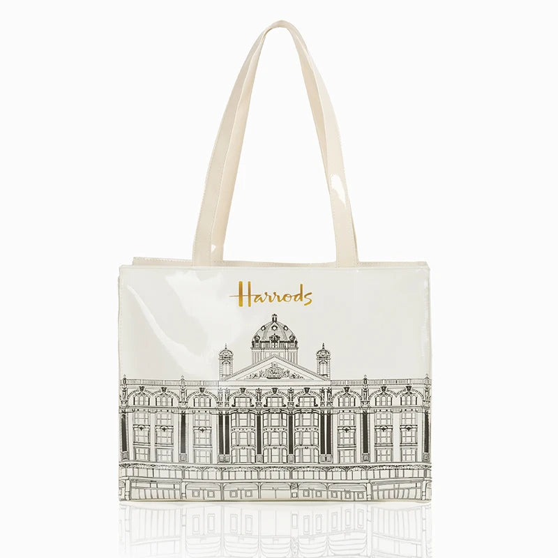 Horizontal Edition PVC Reusable Shopping Bag Eco-friendly London Lady Shopper Bag Large Capacity Waterproof Handbag Shoulder Bag