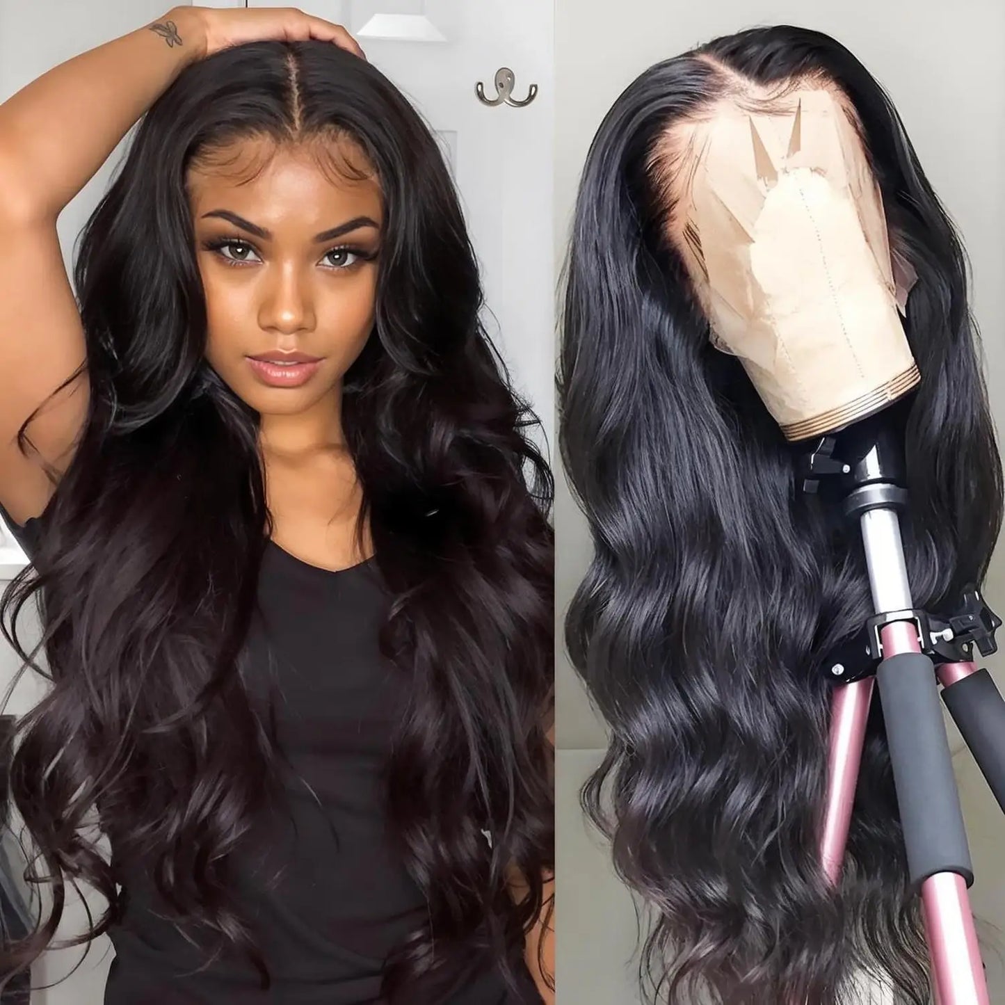 250 % 30–36 Zoll Body Wave 13x6 HD-Frontal Echthaar, vorgezupft, Spitze, brasilianisch Remy 13x4 Frontperücke 4x4 Verschluss mit HD-Vollspitze