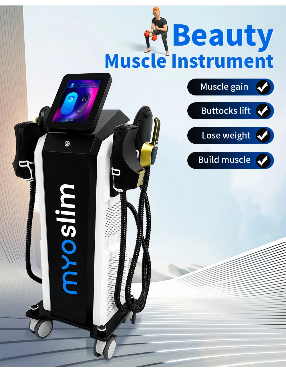 Myoslim 6500W HF Elektromagnetische Körperschlankung Muskelstimulation Fettentfernung Körperschlankung Muskelaufbau EMS Body Sculpt Maschine