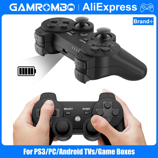 GOMROMBO Game Controller For Playstation 3/PS3/PC/Android Wireless BT Gamepad 6 Axis Gyro Dual Motor Vibration Gaming Joystick