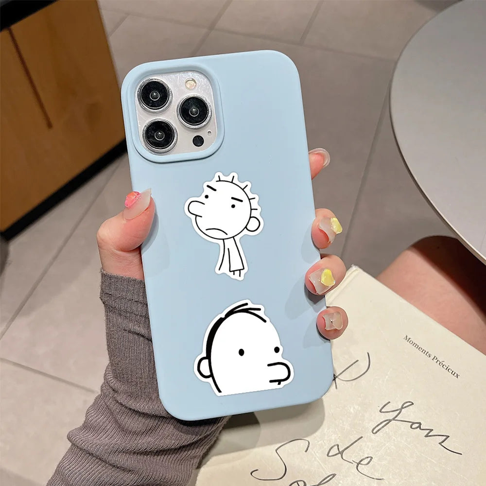 10/50Pcs Cute Diary of A Wimpy Kid PVC Sticker Aesthetic Stationery School Supplies DIY Decoration Korean Scrapbooking for Kids