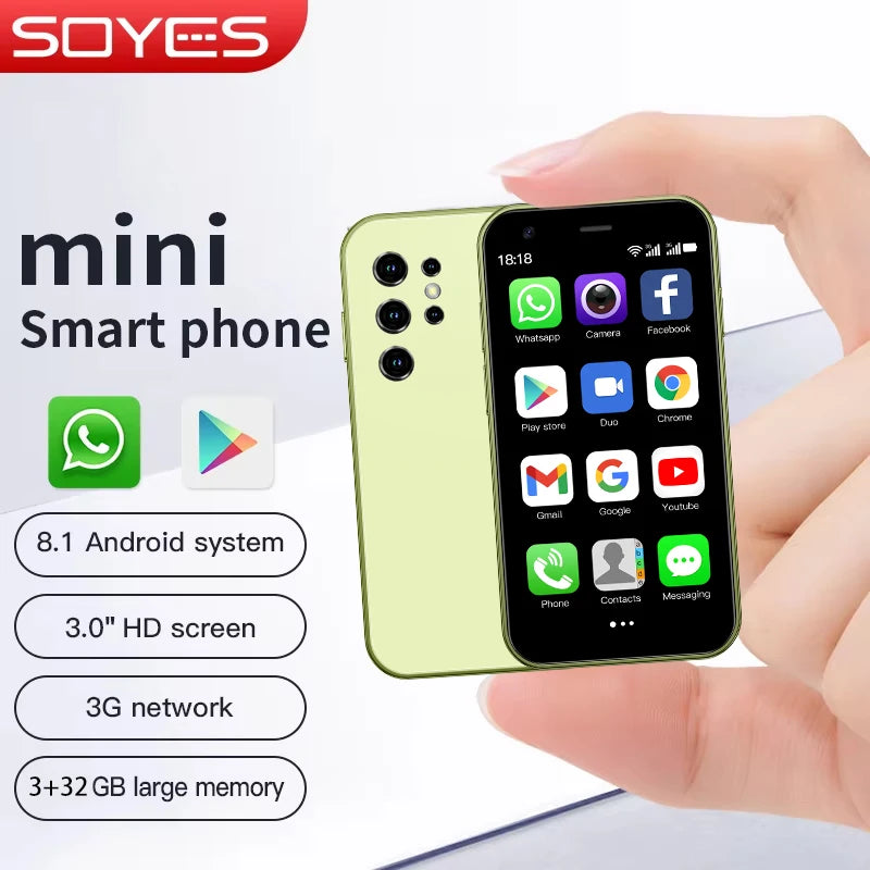 SOYES S23 Pro Mini Smartphones Android 8.1 Dual SIM 3.0'' HD 1000mAh Battery WIFI Bluetooth 3G Small Mobile Phone