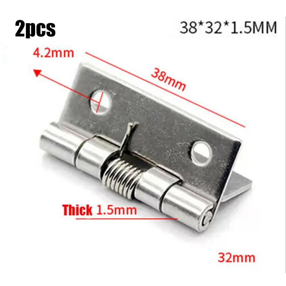 2 charnières à ressort Charnières de porte à fermeture automatique en acier inoxydable 1/1.5/2/2.5/3/4 pouces pour portes, boîtes-cadeaux, armoires