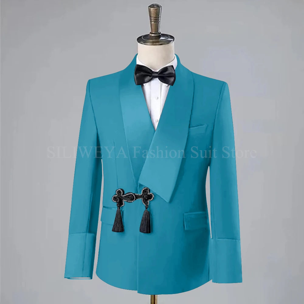 Men Suit Wedding Slim Fit Tassel Shawl Tuxedo