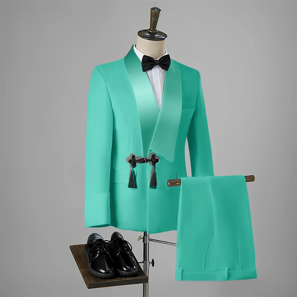 Men Suit Wedding Slim Fit Tassel Shawl Tuxedo