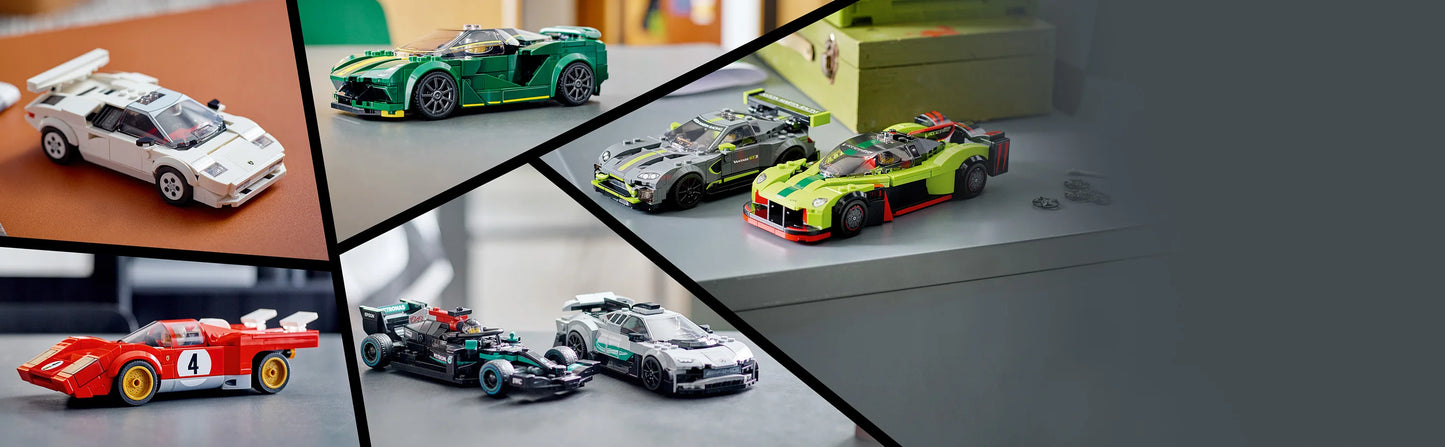 LEGO Speed Champions Lamborghini Countach 76908 Rennwagen-Spielzeug-Sammelbausatz Rennfahrer-Minifigur als Geburtstagsgeschenk