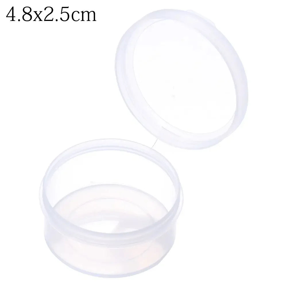 Square Round Plastic Transparent Storage Box Small Items Sundries Organizer Case Jewelry Beads Container Box Tools Accessories