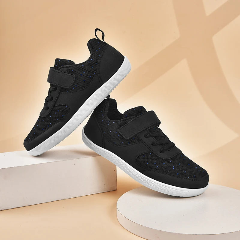 Chaussures enfants à bout large, pieds nus, pour garçons et filles, baskets bébé légères en maille, chaussures de tennis artificielles pour tout-petits