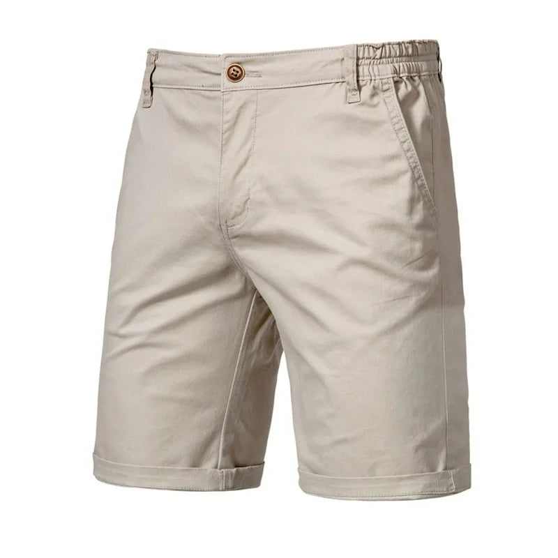 Nouveau short décontracté d'été pour homme - Pantalon coupe slim à jambe droite de cinq pouces dans des couleurs unies tendance pour les vêtements masculins.