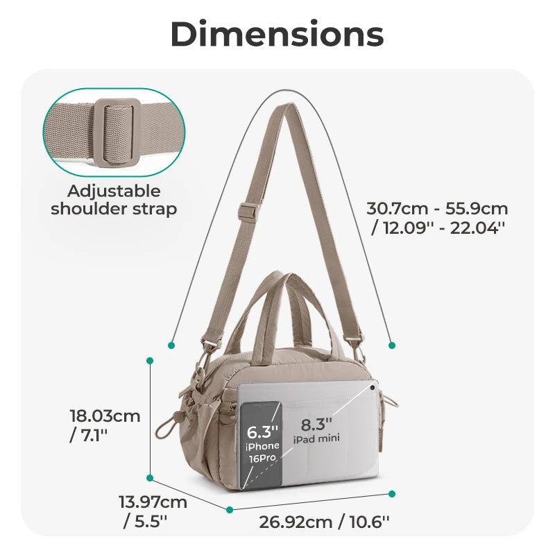 Sac à bandoulière BAGSMART pour femmes, grande capacité, sac bandoulière, pochette quotidienne décontractée pour étudiantes et navetteuses, sac à main polyvalent pour les loisirs