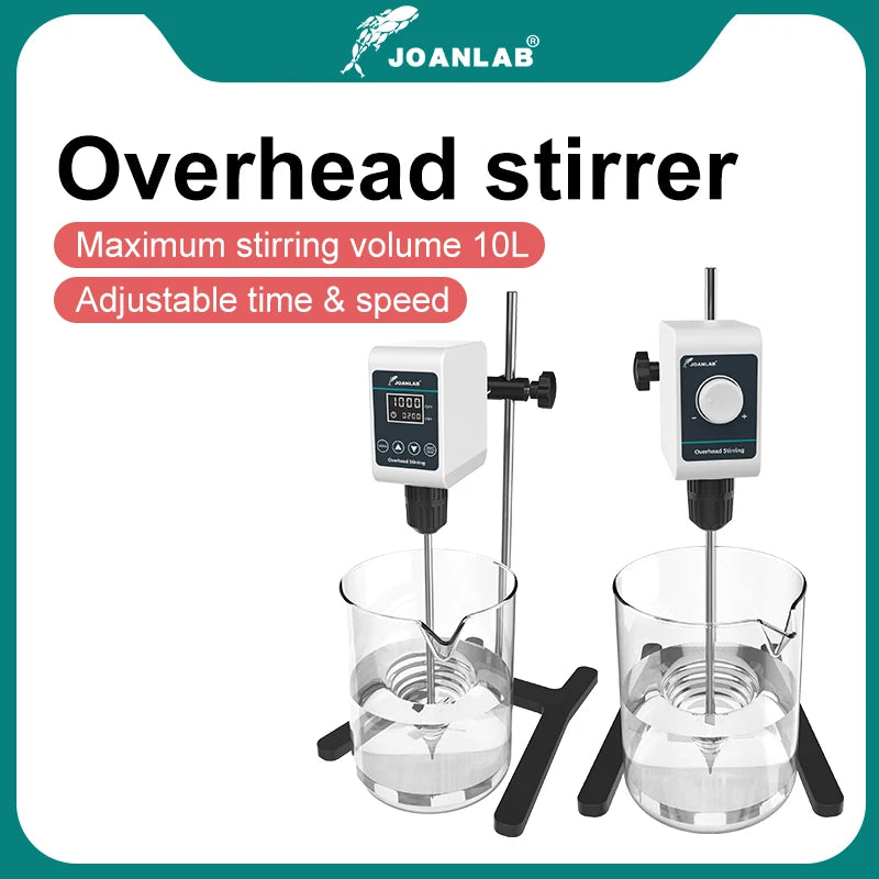 JOANLAB Rührer Labor Digitalanzeige Überkopfrührer Elektrischer Mischer Laborgeräte 5/10L 1200rpm 110/220V OS-10S