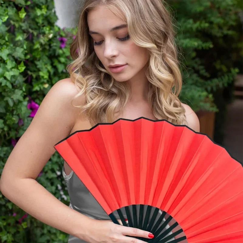 Large Rave Fan Folding Hand Fans for Line Dancing Big Clacking Clap Fans for Boots On The Ground Dance Party Decoration Festival