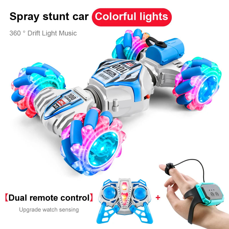 Top RC Stunt Car 2.4G Ferngesteuertes Auto RC Uhr Gestensensor LED Rotation Geschenk Elektronisches Spielzeug für Kinder Jungen