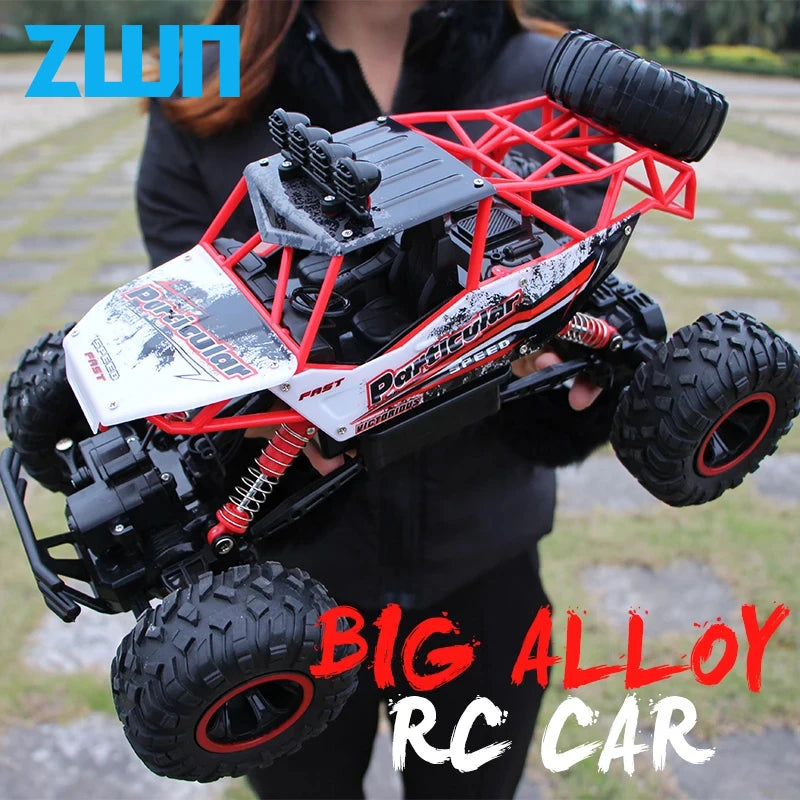 ZWN 1:12 / 1:16 4WD RC Auto mit LED-Lichtern 2.4G Funkfernsteuerung Autos Buggy Offroad-Kontroll-LKWs Jungen Spielzeug für Kinder