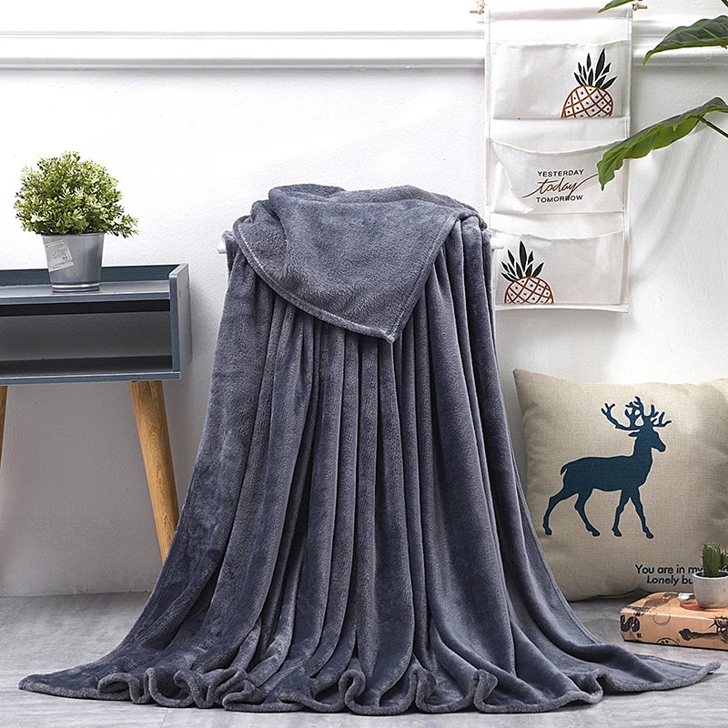 Weiche warme Decken für Betten Winter warm Korallensamt einfarbige Sofadecke Tagesdecke Winterkariodecken Winterlaken Tagesdecke