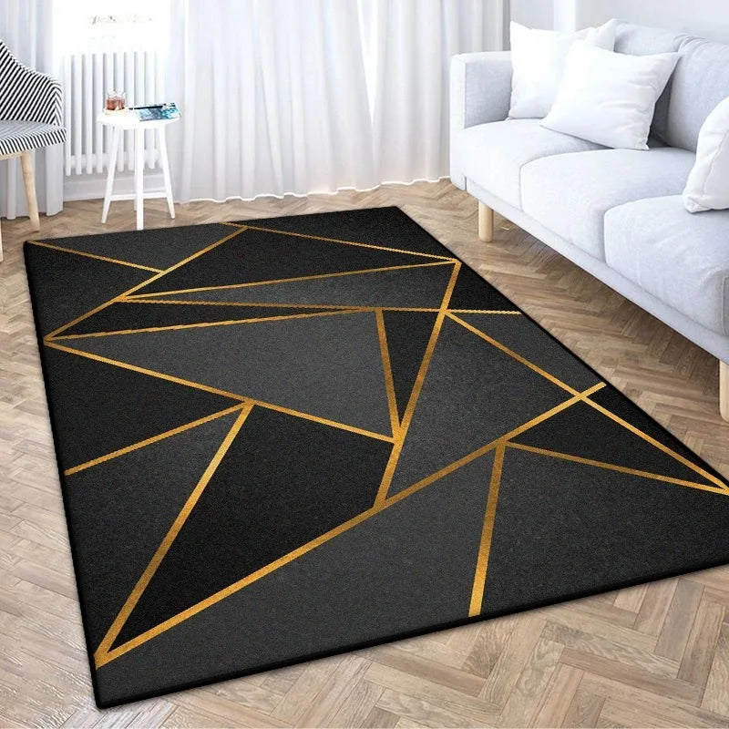Moderner geometrischer TEPPICH FÜR WOHNZIMMER Leichte Luxus-Dekoration Schlafzimmer Leicht zu reinigender Teppich Große Fläche Wohnzimmer Anti-Rutsch-Matten