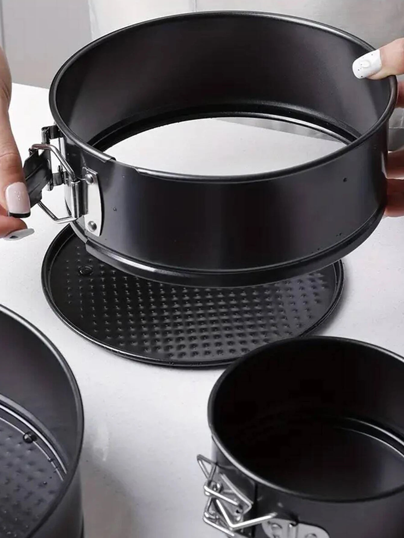 1 Stück, 3 Stück Kuchenform-Set, runde Antihaft-Backformen Springform für Kuchen, Käsekuchen, abnehmbarer Boden, auslaufsichere Backformen-Sets