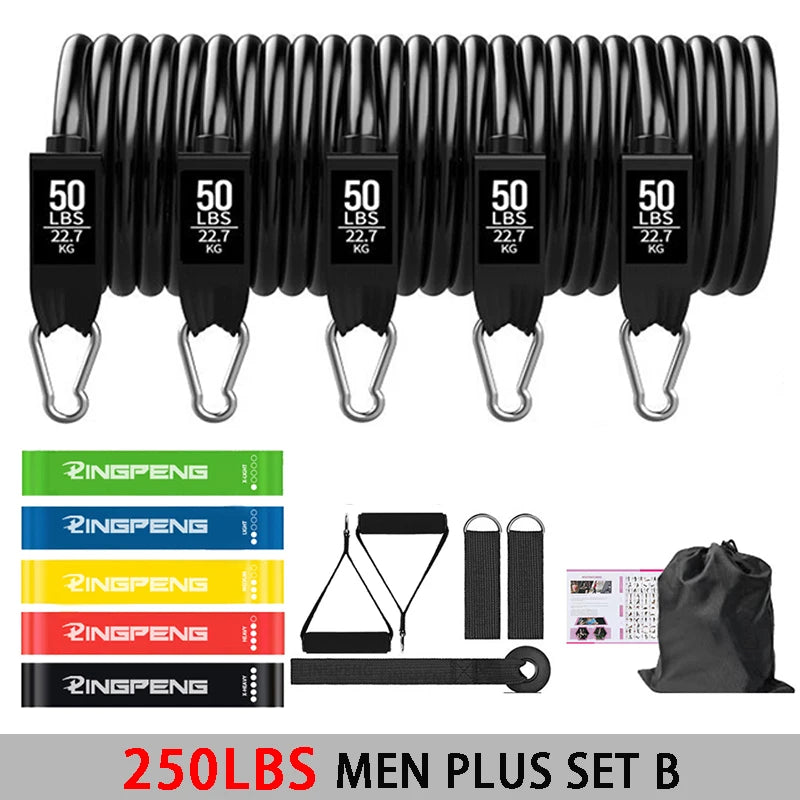 Fitness Widerstandsgummi Yoga Elastisches Band Upgrade Trainingsstange Set Pilates Training Übungsfitnessgeräte Zugseil