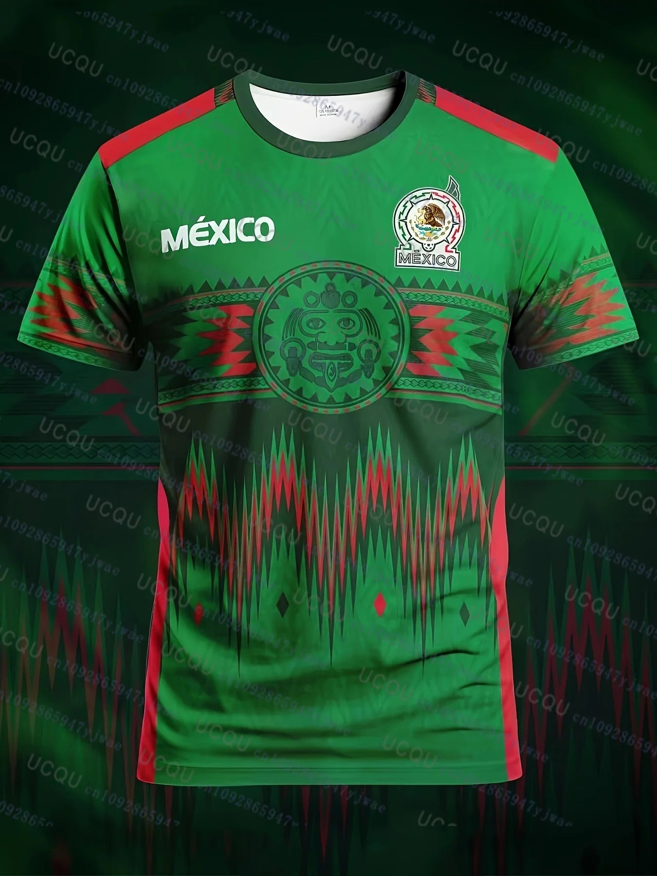 Maillot de Foot Mexique Homme Femme Jeunesse Décontracté Sportif Respirant Haut de Sport pour Compétition Entraînement Automne Quotidien