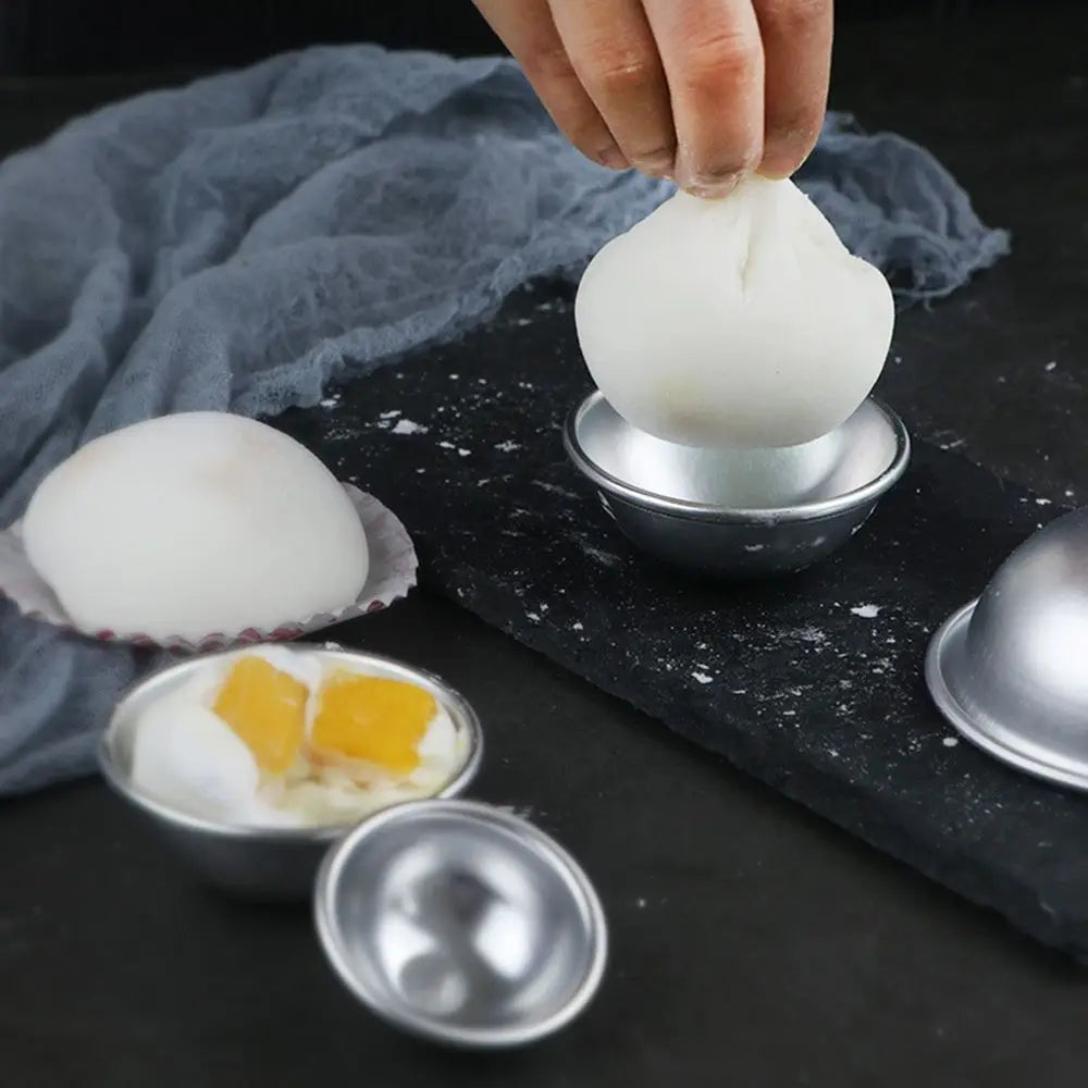 Sphere Bath Half Round Daifuku Dessert Pan Tin Baking 3D Aluminum Ball Mochi Mold Cake Pastry Mould Snowball