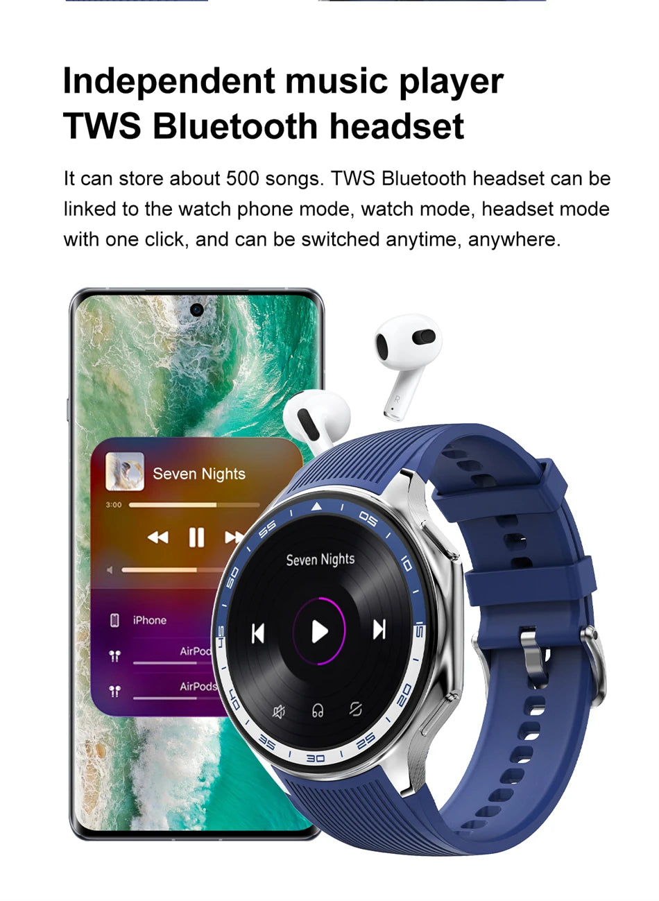 OPPO DT Watch X Montre Connectée Bluetooth avec Appel, 4 Go de Mémoire, Enregistrement, Lecture MP3+MP4, Son Surround Visuel 3D, Smartwatches Homme 2025 Nouveau