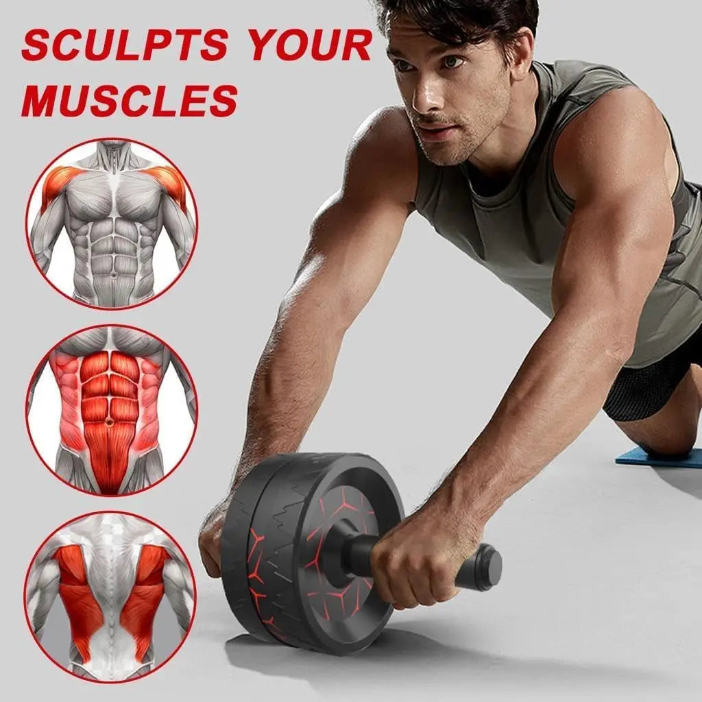Rouleau Abdominal, Équipement d'Exercice Abdominaux pour l'Entraînement de la Force Abdominale et du Corps, Roues d'Exercice pour Hommes et Femmes à Domicile