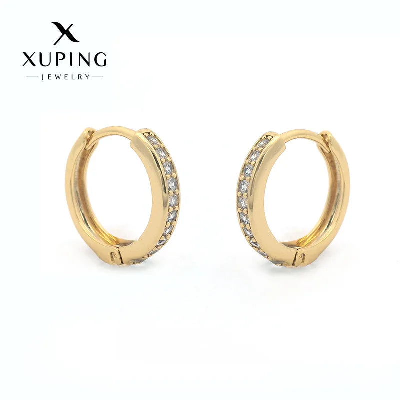 Boucle d'oreille de luxe en or pur 24K 9999 nouveau style européen et américain, simple, légère, polyvalente, de haute qualité pour femme