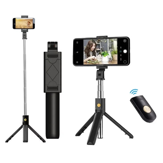 Wireless Bluetooth Selfie Stick Foldable Tripod Portable Cell Phone Extendable Tripods For iPhone Xiaomi Huawei Phone Video Live