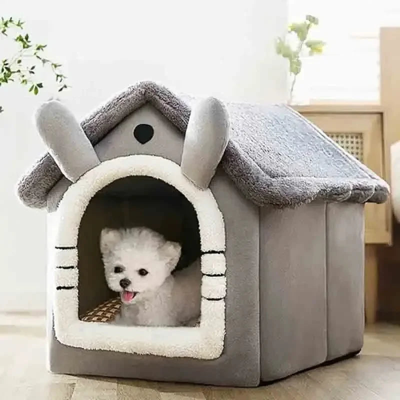Indoor Warme Hundehütte, weiches Haustierbett, Zelthütte, Hundezwinger, Katzenbett, abnehmbares und waschbares Kissen, ganzjährig universell einsetzbar